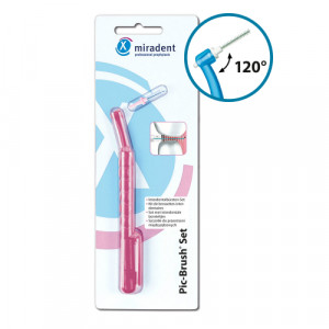 Produktbild von MIRADENT Interd.Pic-Brush Set 1Halt+1Bü.tran.pink