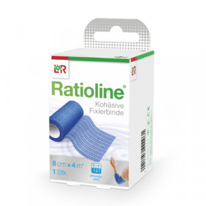 Produktbild von RATIOLINE acute Fixierbinde kohäsiv 8 cmx4 m blau