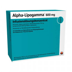 Produktbild von ALPHA-LIPOGAMMA 600 mg Infusionslsg.-Konzentrat
