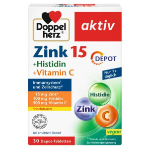 Produktbild von DOPPELHERZ Zink 15 mg+Histidin+Vit.C Depot aktiv
