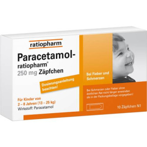 Produktbild von PARACETAMOL-ratiopharm 250 mg Zäpfchen
