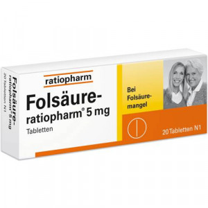 Produktbild von FOLSÄURE-RATIOPHARM 5 mg Tabletten