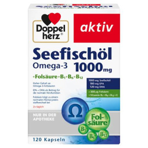 Produktbild von DOPPELHERZ Seefischöl Omega-3 1.000 mg+Fols.Kaps.