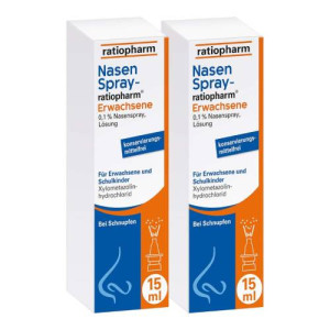 Produktbild von ratiopharm Nasenspray Doppelpack Erw. Kon. Frei 2 x 15 ml