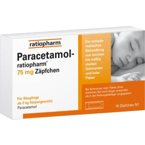 Produktbild von PARACETAMOL-ratiopharm 75 mg Zäpfchen