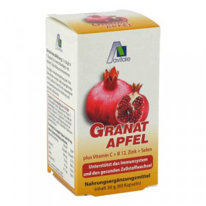 Produktbild von GRANATAPFEL 500 mg plus Vit.C+B12+Zink+Selen Kaps.