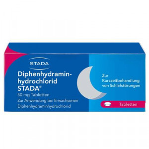 Produktbild von DIPHENHYDRAMINHYDROCHLORID STADA 50 mg Tabletten