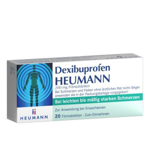 Produktbild von DEXIBUPROFEN HEUMANN 200 mg Filmtabletten