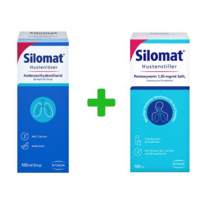 Produktbild von Silomat Hustenlöser 100 ml + Silomat Hustenstiller 100 ml Sparset